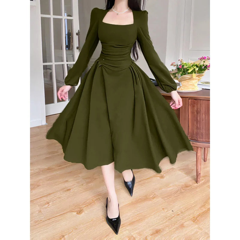 Aiertu - Elegant Party Dresses for Women Women's Spring Puff Sleeve Prom Casual Long Dress Korean Fashion Women Evening Dress Aiertu
