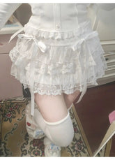Aiertu Y2k Lace Sweet Girl Korea Summer Skirts Women Clothes White MIni Skirt High waist Loose Grunge Kawaii Cute A-line Fluffy Skirt Aiertu