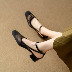 Aiertu New Fashion Women High Heeled Sandals Genuine Leather Hollowing Party Shoes Woman Kitten Heels Prom Pumps Office Mesh Shoes Aiertu