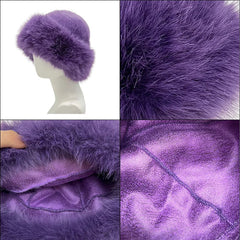 Aiertu - Winter Faux Fox Fur Bucket Hats For Women Soft Thickened Plush Fisherman Hat Outdoor Windproof Warm Beanies Caps Ski Panama Cap Aiertu