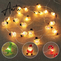 2M Christmas Decorative String Lights Santa Claus Deer Light Strings Christmas Decorations Navidad Xmas Ornaments New Year Aiertu