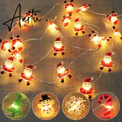 2M Christmas Decorative String Lights Santa Claus Deer Light Strings Christmas Decorations Navidad Xmas Ornaments New Year Aiertu