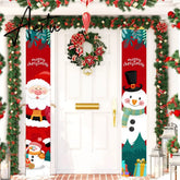 2Pcs/set Chritmas Door Banner Ornaments Merry X-Mas Snowman Santa Claus Letter Christmas Tree Pendant Drop Ornaments Party Decor Aiertu