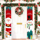 2Pcs/set Chritmas Door Banner Ornaments Merry X-Mas Snowman Santa Claus Letter Christmas Tree Pendant Drop Ornaments Party Decor Aiertu