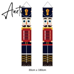 2Pcs/set Chritmas Door Banner Ornaments Merry X-Mas Snowman Santa Claus Letter Christmas Tree Pendant Drop Ornaments Party Decor Aiertu