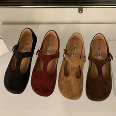 Aiertu - Autumn Women Flats Fashion Round Toe Slip On Ladies Elegant Mary Jane Shoes Soft Flat Heel Outdoor Dress Ballerin Shoes New Shoe Aiertu