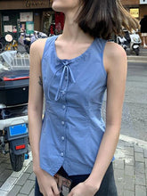 Aiertu - Summer Y2k Aesthetic Slim Fit Solid Tops Women Sleeveless Harajuku Grunge Tank Womens Single Breasted Streetwear Casual Tanks Aiertu