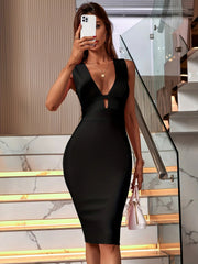Aiertu - Black Bandage Dress Women Maxi Party Dress Bodycon Elegant Draped Sexy Evening Birthday Club Outfits Summer Aiertu