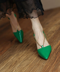 Aiertu Unique Splicing High Heel Sandals Orange Sheepskin Pointed Toe Aiertu