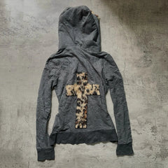 Aiertu - Y2k Hip-hop Street Sportswear American Slim Cross Patch Fashionable Women's Hooded Cardigan Retro Hooded Sweater Aiertu