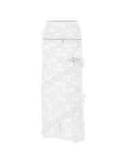 Aiertu See Through Lace Midi Skirt Aiertu