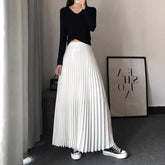 Aiertu Brand Spring Clothes Women Autumn Fashion Casual Office Lady Pleated Skirt Women New Hight Waist Solid Long Skirt Aiertu