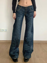Aiertu -Vintage Washed Ruched Loose Low-Waist Jeans aiertu