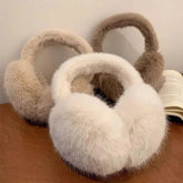Aiertu - Solid Color Soft Plush Ear Warmer Winter Warm Earmuffs Fashion Ear Cover Outdoor Cold Protection Ear-Muffs Folding Earflap Aiertu