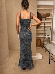 Aiertu - Black Print Sleeveless Long Dress 2026 Woman Clothes Elegant Spaghetti Strap Backless High Waist Bodycon Holiday Party Dresses Aiertu