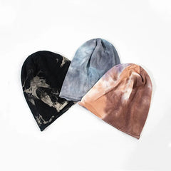 Aiertu - Beanies Men Tie Dye Hats Women Skullcap Unisex Warm Cotton Autumn Winter Caps Outdoor Fashion Hip-Hop Beanie Cap Gorras Aiertu