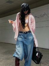 Aiertu - 90s Skater Women Whiskers Horseshoe Jeans Do Old Casual Solid Barrel Wide Leg Baggy Denim Pants Hiphop Retro Clothes Aiertu