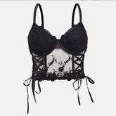 Aiertu - Women's Dark Gothic Lace Tank Top Jacquard Sexy Top Halloween Costume Bra Aiertu