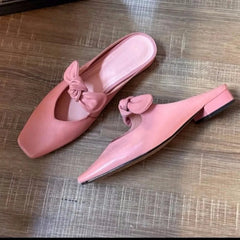 Aiertu - Summer Butterfly-knot Women Mules Slippers Fashion Shallow Slip on Singbacks Shoes Ladies Elegant Party Dress Slides Aiertu