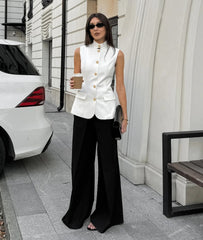 Aiertu - New Summer Women Vest Shirt Elegant Office Lady Tops Female Sleeveless White Shirt Stand Collar White Slim Tank 여성나시 Aiertu