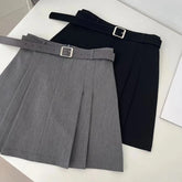 Aiertu Preppy Style A-Line Skirt for Women Summer New High Waist Black Gray Pleated Skirts Female Casual Student Mini Skirts Aiertu