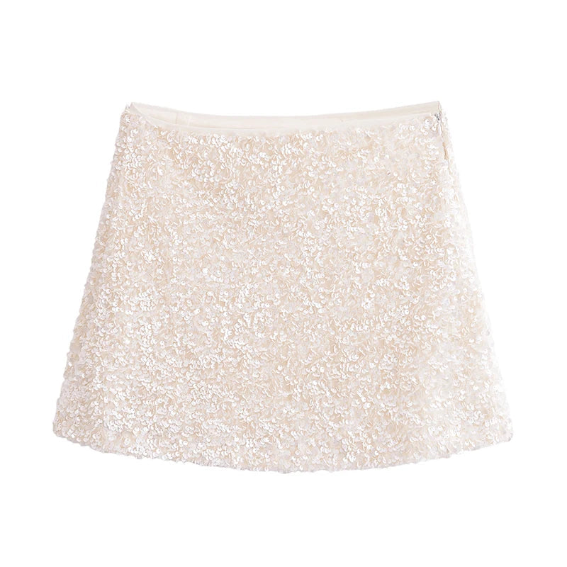Aiertu - High Street Women Elegant Office A-line Mini Sequin Skirt Aiertu