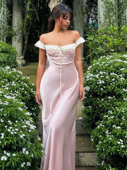 Aiertu - Fantoye Sexy Square Collar Bandage Women Dress Pink Puff Sleeve High Waist Dress Femme Summer French Elegant Party Clubwear 2026 Aiertu