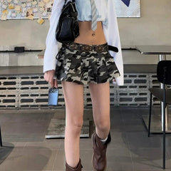 Aiertu - Trendy Camouflage Pleated Skirts Low Waist Mini Skirt Y2k Streetwear Summer Clothes Woman P82-CI17 Aiertu