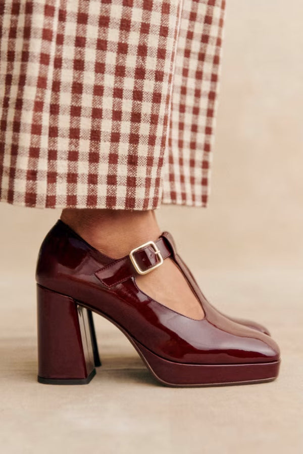 Aiertu Square Toe Mary Jane Block Heel Retro High Heels Aiertu