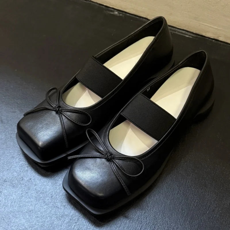 Aiertu - Designer Spring Women Mary Jane Shoes Fashion Square Toe Ladies Comfort Soft Sole Flats Women's Comfort Ballerinas Shoes Aiertu