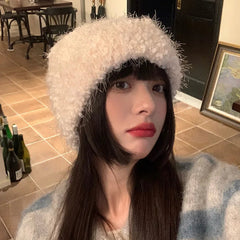 Aiertu - 8 Colors Unisex Solid Color Big Head Knitted Hat Beanies Winter Hats For Woman Bonnet Adult Cover Head Cap Warm Skullies Caps Aiertu