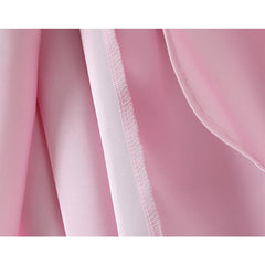 Aiertu - Women Satin Pink Sexy Elegant Dress Thin Straps V Neck A-line Midi Evening Party Dresses Aiertu