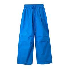 Aiertu - New sports wide-leg pants hiphop loose paratrooper retro pleated straight tooling casual pants Aiertu