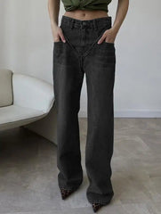 Aiertu - Loose Jeans for Women 2024 New Long,European and American,New Patchwork Spliced Denim trousers Femme Aiertu