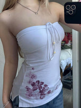 Aiertu - Holiday Floral Bandage Tube Tops Sexy Slim Slash Neck Sleeveless Tank Tops Women 2026 Summer Fashion Streetwear Ladies Aiertu