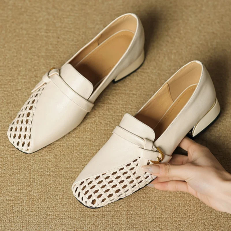 Aiertu - Women Shoes Fashion Loafers 2025 Summer New Design Hollow Slip On Breathable Mesh Elegant Women Flat Shoes Walking Casual Shoes Aiertu