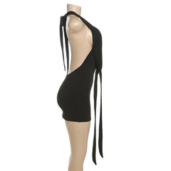 Aiertu - Sexy Deep V Neck Mini Dress Women Slim Bandage Off Shoulder Sleeveless Short Dresses Vacation Party Backless Dress Femme Aiertu