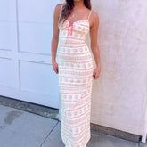 Aiertu Orange Printed Straps Maxi Dress shopify