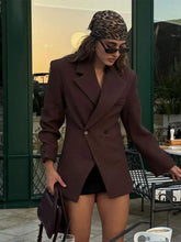 Aiertu - Casual Brown Lapel With Pocket Jacket Woman Fashion Cuff Buttons Long Sleeve Blazer Coat 2026 Lady Autumn High Street Outwear Aiertu