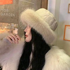 Aiertu - New Hairy Fisherman's Hat for Autumn and Winter Warm Ear Protection and Winter Water Bucket Hat Basin Hat Aiertu