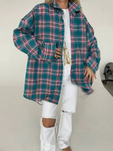 Aiertu - Spring Fashion Sensibility Shirt Outerwear American Vintage Fashion Color Blocking Plaid Shirt Women Loose Fit Distressed Blouse Aiertu