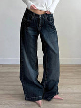 Aiertu - Grunge Vintage Streetwear Low Waist Wide Leg Pants American Retro Sexy Fashion Casual Pockets Loose Jeans E-girl 2025 Aiertu