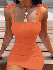 Aiertu Sexy Women's Bodycon Dress 2025 New Summer Fashion White Sling Strapless Folds Mini Slim Pencil Print Tank Dresses For Women Aiertu