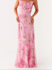 Aiertu - Women s Floral Print Spaghetti Strap Maxi Dress with Sleeveless Open Back Design for Summer Beach Parties and Events Aiertu