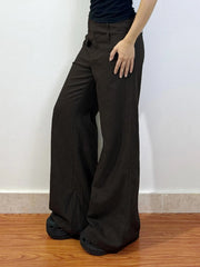Aiertu - 90s Retro Button-up Striped Pants Women Low Rise Loose Wid-leg Casual Pants for Summer Streetwear y2k Aesthetic Trousers Aiertu