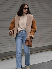 Aiertu - Fashion Warm Women Lamb Wool Jackets Casual Lapel Single Breasted Thickened Pocket Coats 2026 Autumn Winter New Lady Outerwear Aiertu
