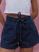 Aiertu - Women Casual Denim Short Retro Fashion Dark Color Lace-up Tow Pockets Mini Pants Summer Commuting Street Leisurewear Aiertu