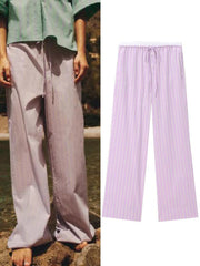 Aiertu - Women Summer Striped 2-Pieces Sets Sweet Camis Tank Tops and Trousers Female Elegant Street Two Suits Clothing Aiertu