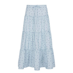 Aiertu - Floral Print Two Piece Set Woman Smocked Crop Top and Long Skirts Sets Shoujo Girl Style Vacation Outfits P67-GZ41 Aiertu