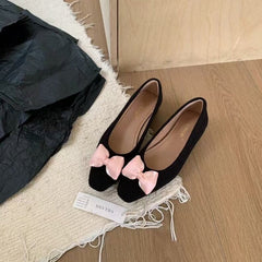 Aiertu - Square Toe Women Shoes On Heels Clogs Platform Casual Female Sneakers Bow-Knot All-Match Flats Modis Creepers Butterfly Comforta Aiertu